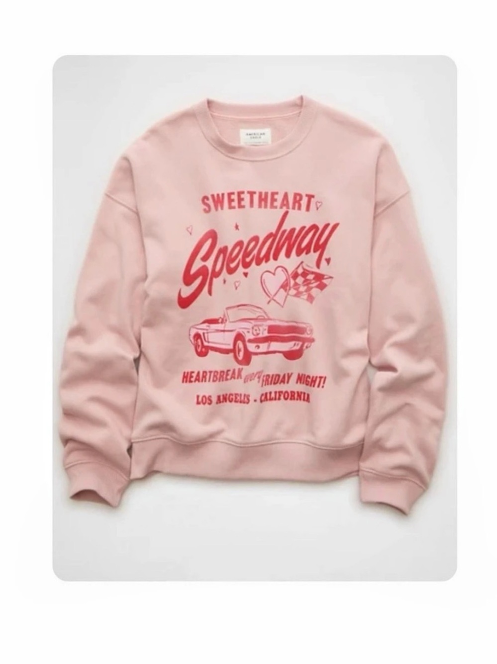 Sweetheart Speedway Graphic Sweatshirt in Pink Like New